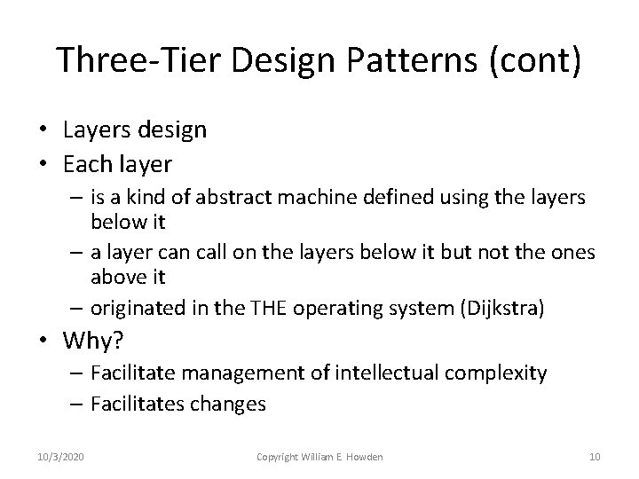 Three-Tier Design Patterns (cont) • Layers design • Each layer – is a kind Three-Tier Design Patterns (cont) • Layers design • Each layer – is a kind