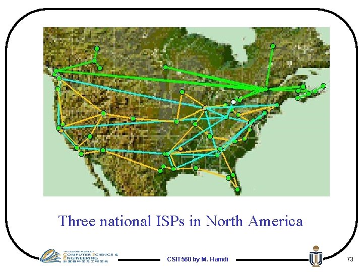 Three national ISPs in North America CSIT 560 by M. Hamdi 73 