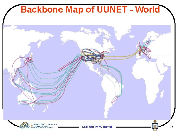 Backbone Map of UUNET - World CSIT 560 by M. Hamdi 76 