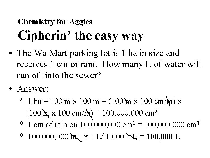 Chemistry for Aggies Cipherin’ the easy way • The Wal. Mart parking lot is Chemistry for Aggies Cipherin’ the easy way • The Wal. Mart parking lot is