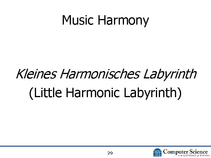 Music Harmony Kleines Harmonisches Labyrinth (Little Harmonic Labyrinth) 29 