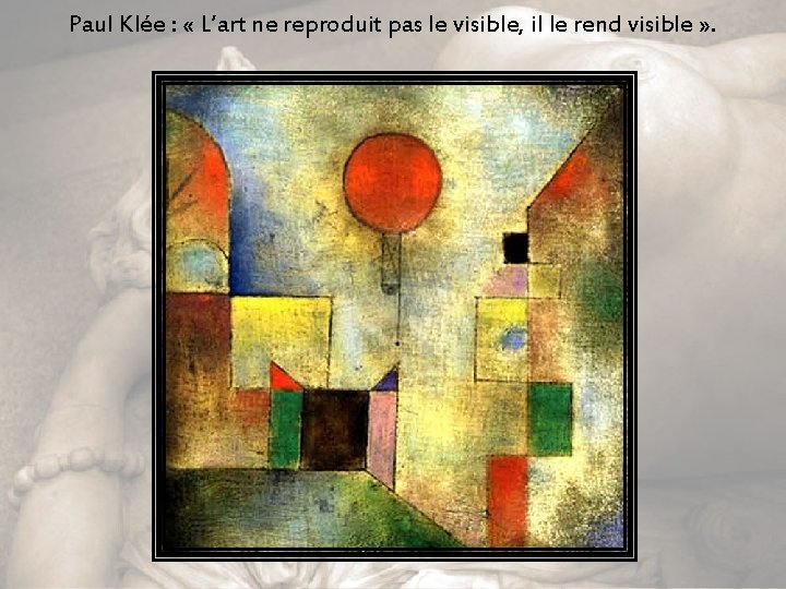 Paul Klée : « L’art ne reproduit pas le visible, il le rend visible