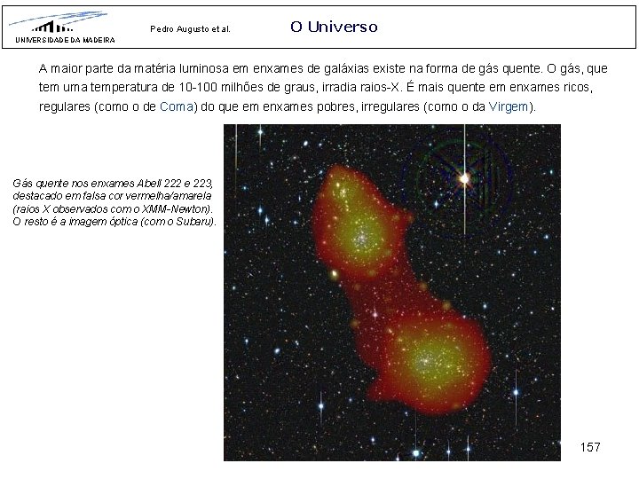 Pedro Augusto et al. O Universo UNIVERSIDADE DA MADEIRA A maior parte da matéria