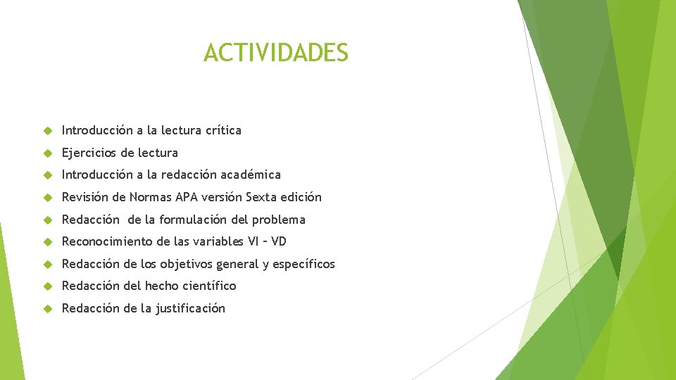 ACTIVIDADES Introducción a la lectura crítica Ejercicios de lectura Introducción a la redacción académica