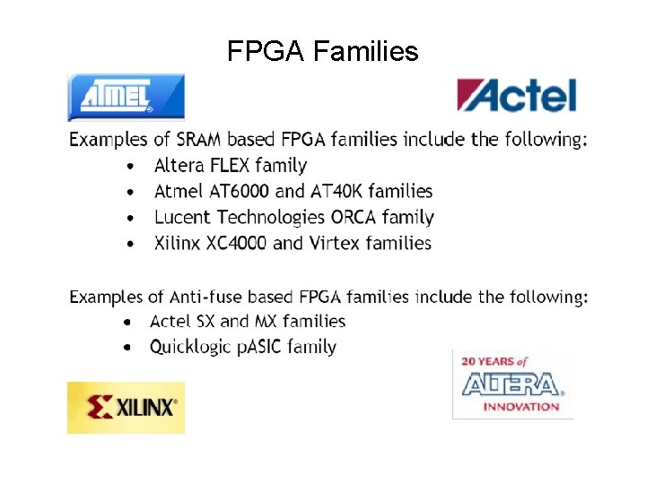 FPGA Families 