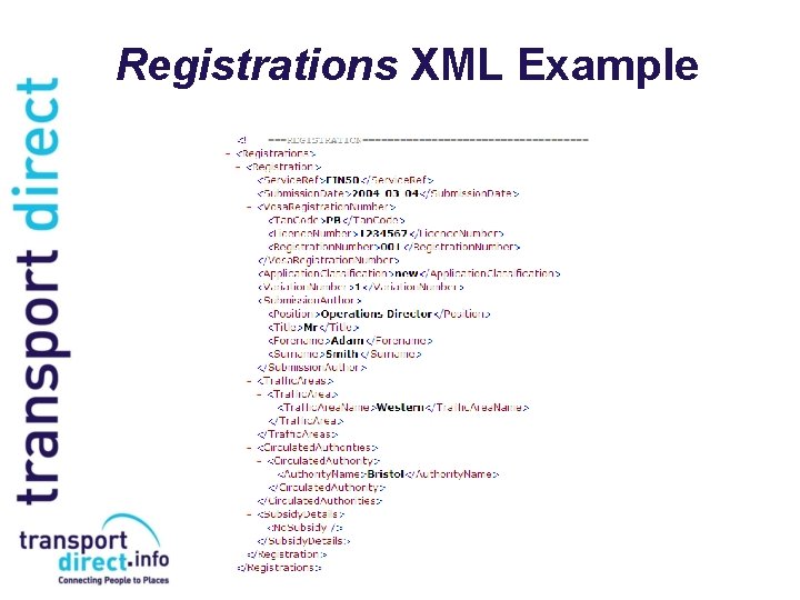 Registrations XML Example 