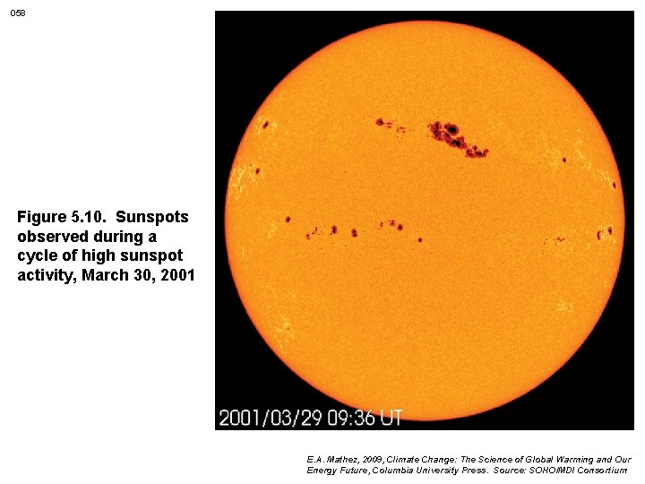 058 Figure 5. 10. Sunspots observed during a cycle of high sunspot activity, March