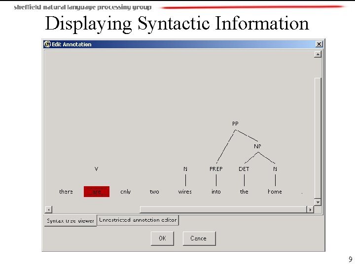 Displaying Syntactic Information 9 