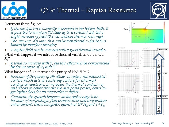 Q 5. 9: Thermal – Kapitza Resistance Superconductivity for Accelerators, Erice, Italy, 25 April