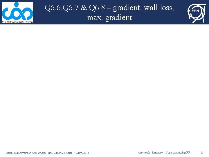 Q 6. 6, Q 6. 7 & Q 6. 8 – gradient, wall loss,