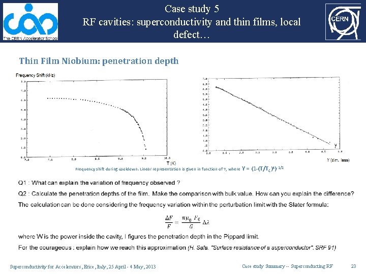 Case study 5 RF cavities: superconductivity and thin films, local defect… Thin Film Niobium: