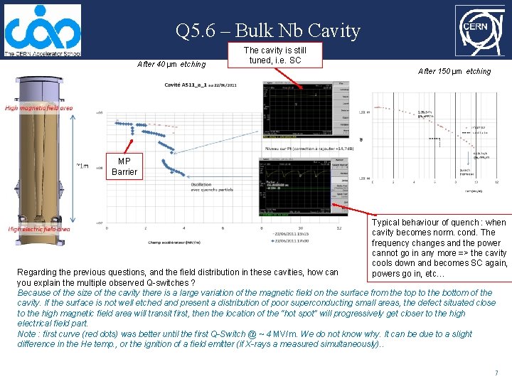 Q 5. 6 – Bulk Nb Cavity After 40 µm etching The cavity is