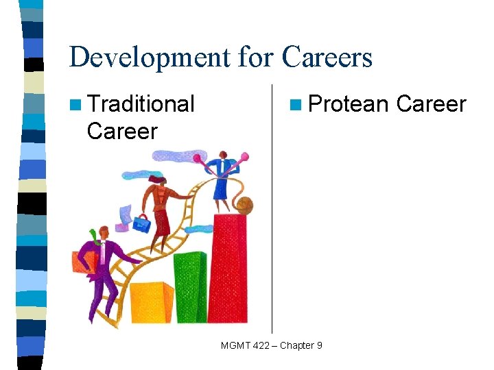 Development for Careers n Traditional n Protean Career MGMT 422 – Chapter 9 Career
