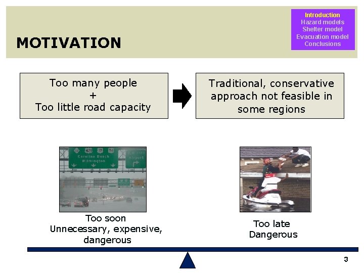 MOTIVATION Too many people + Too little road capacity Too soon Unnecessary, expensive, dangerous