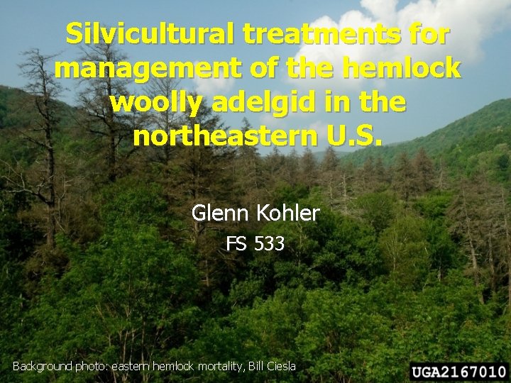 Silvicultural treatments for management of the hemlock woolly adelgid in the northeastern U. S.