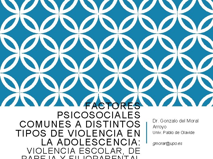 FACTORES PSICOSOCIALES COMUNES A DISTINTOS TIPOS DE VIOLENCIA EN LA ADOLESCENCIA: VIOLENCIA ESCOLAR, DE