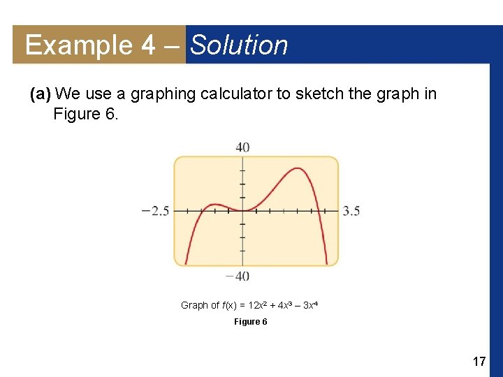 Example 4 – Solution (a) We use a graphing calculator to sketch the graph