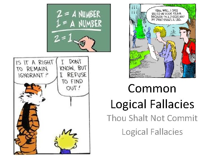 Common Logical Fallacies Thou Shalt Not Commit Logical Fallacies 