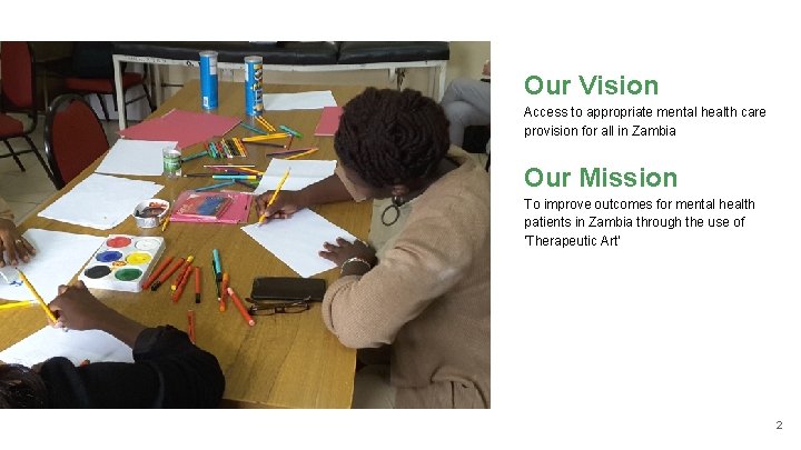 Our Vision Access to appropriate mental health care provision for all in Zambia Our