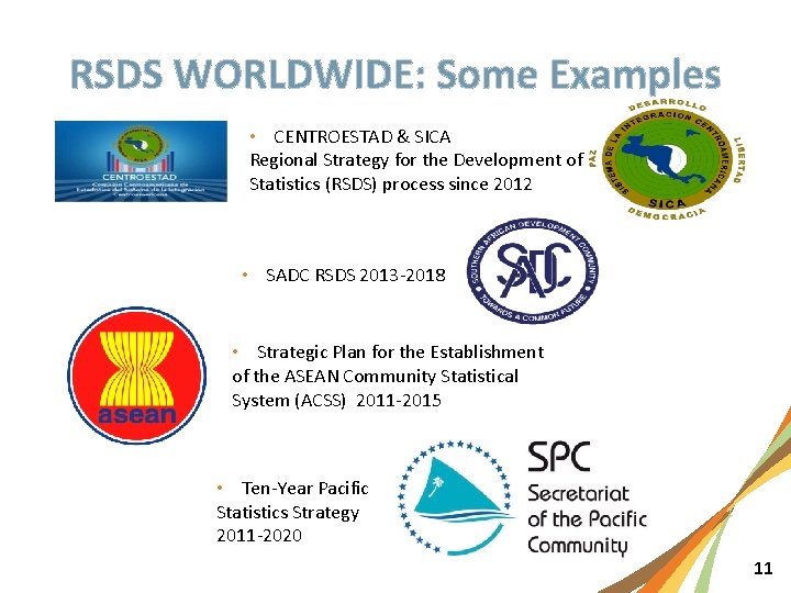 RSDS WORLDWIDE: Some Examples • CENTROESTAD & SICA Regional Strategy for the Development of