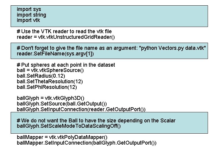 import sys import string import vtk # Use the VTK reader to read the