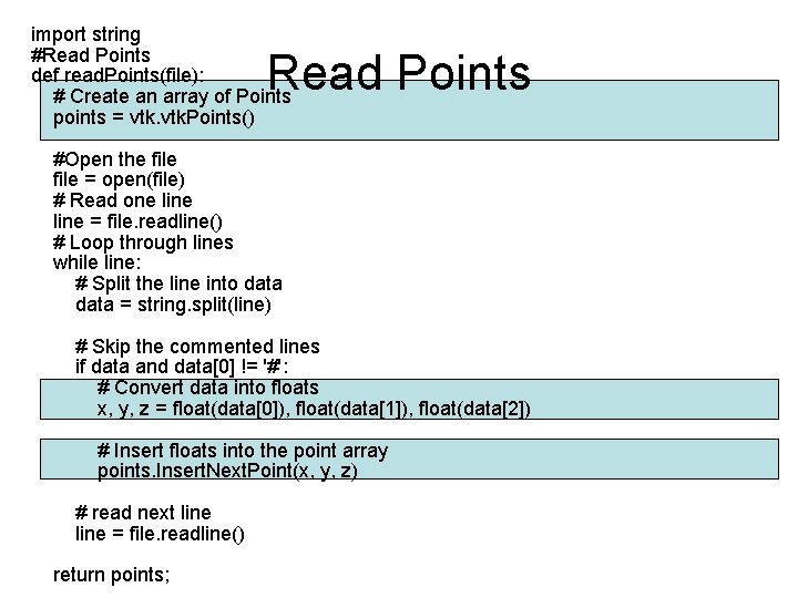 import string #Read Points def read. Points(file): # Create an array of Points points