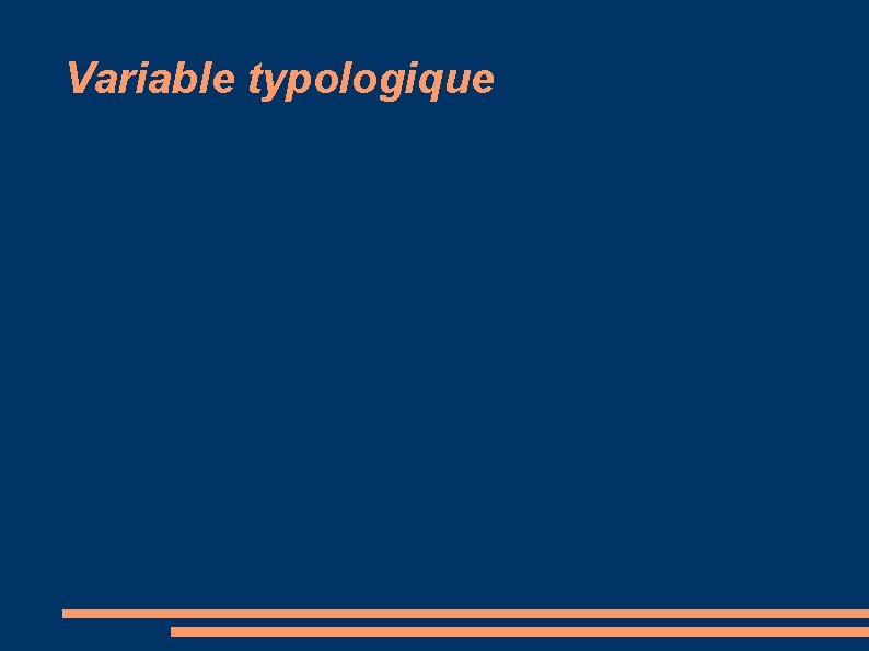 Variable typologique 