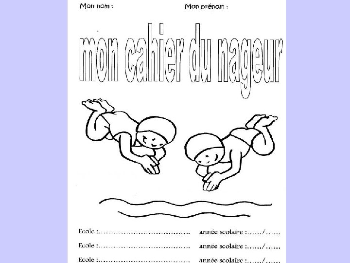 Page De Garde Cahier Nageur