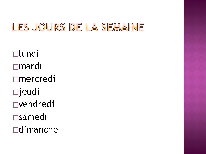 �lundi �mardi �mercredi �jeudi �vendredi �samedi �dimanche �lundi �mardi �mercredi �jeudi �vendredi �samedi �dimanche