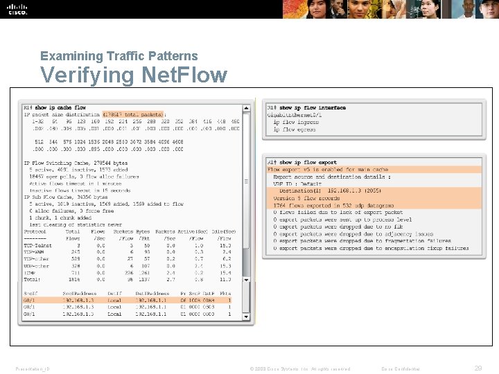 Examining Traffic Patterns Verifying Net. Flow Presentation_ID © 2008 Cisco Systems, Inc. All rights