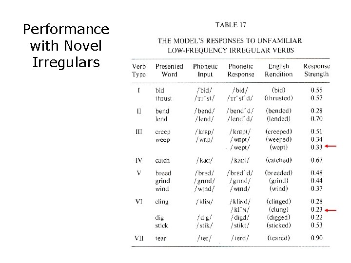 Performance with Novel Irregulars 