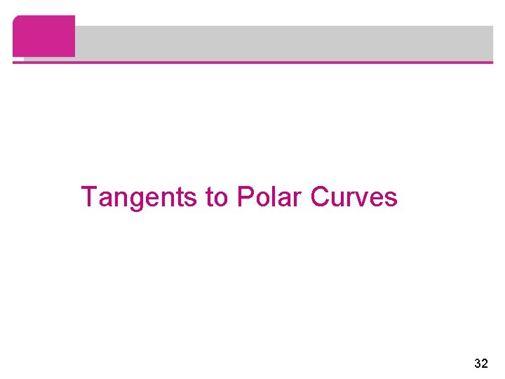 Tangents to Polar Curves 32 