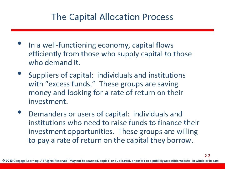 The Capital Allocation Process • • • In a well-functioning economy, capital flows efficiently The Capital Allocation Process • • • In a well-functioning economy, capital flows efficiently