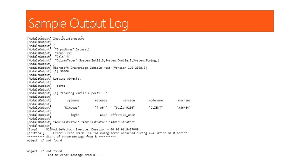 Sample Output Log 