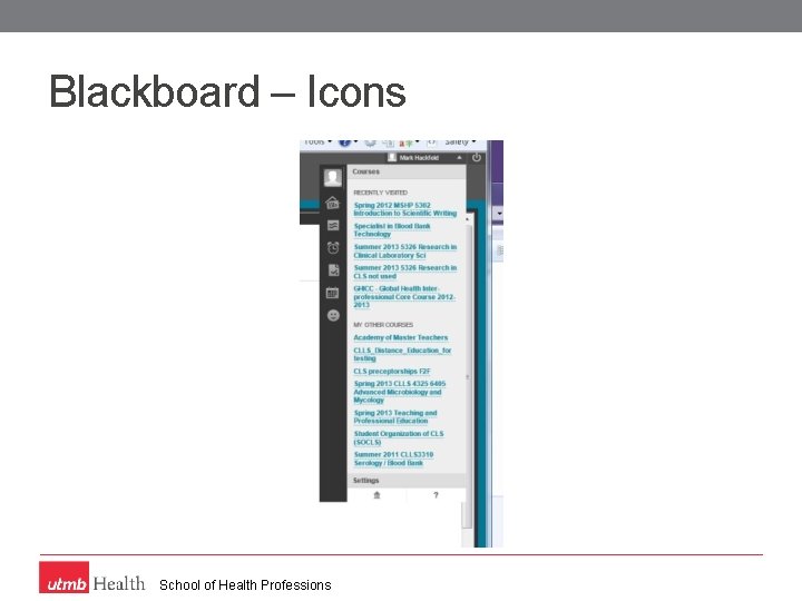 Blackboard – Icons School of Health Professions 