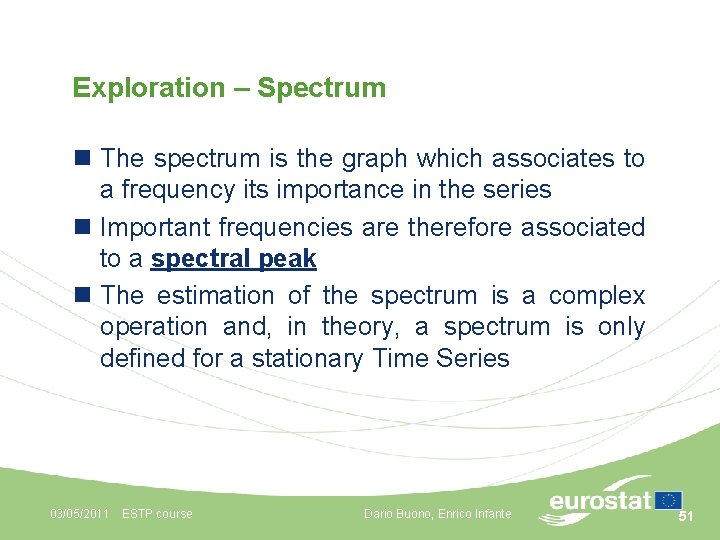 Exploration – Spectrum n The spectrum is the graph which associates to a frequency