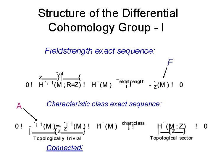 Structure of the Differential Cohomology Group - I Fieldstrength exact sequence: F A Characteristic
