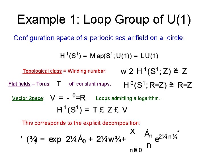 Example 1: Loop Group of U(1) Configuration space of a periodic scalar field on