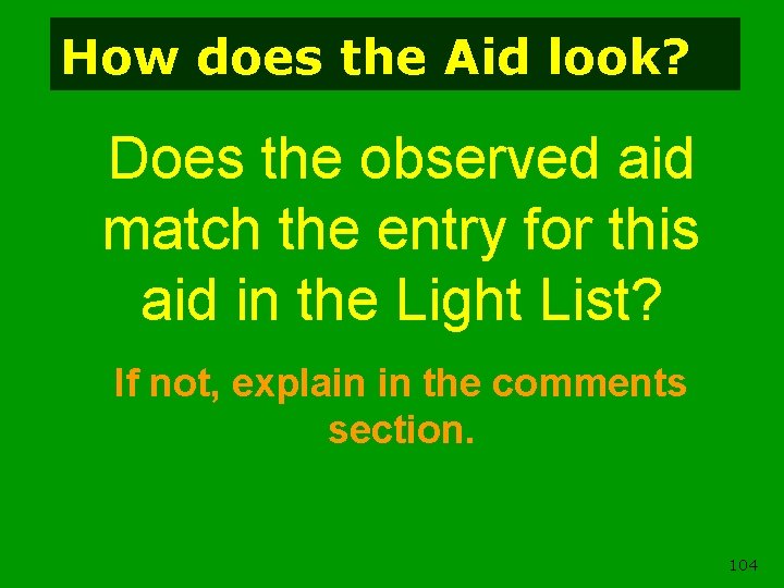 How does the Aid look? Does the observed aid match the entry for this