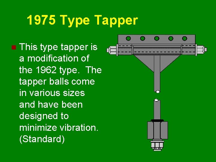 1975 Type Tapper n This type tapper is a modification of the 1962 type.