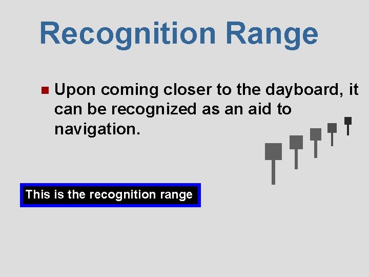 Recognition Range n Upon coming closer to the dayboard, it can be recognized as