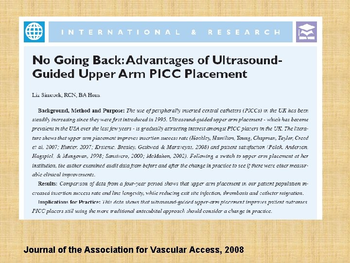 Journal of the Association for Vascular Access, 2008 