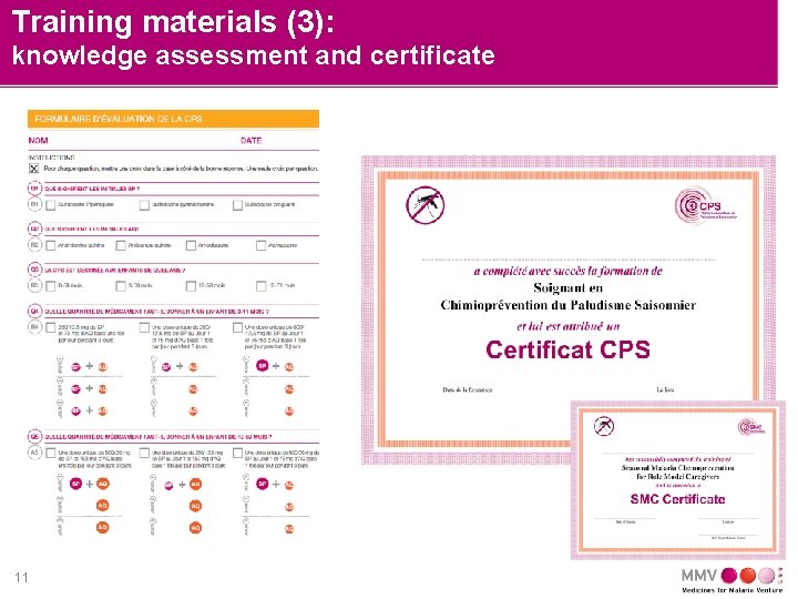 Training materials (3): knowledge assessment and certificate 11 