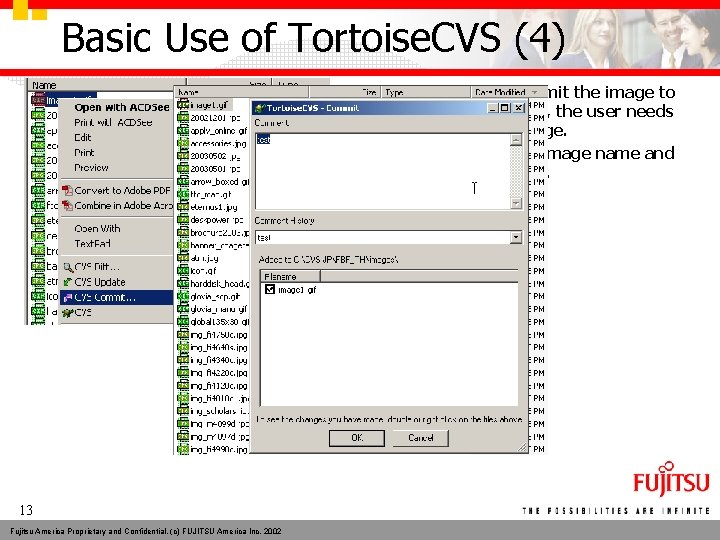 Basic Use of Tortoise. CVS (4) To completely submit the image to the CVS