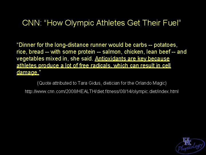 CNN: “How Olympic Athletes Get Their Fuel” “Dinner for the long-distance runner would be