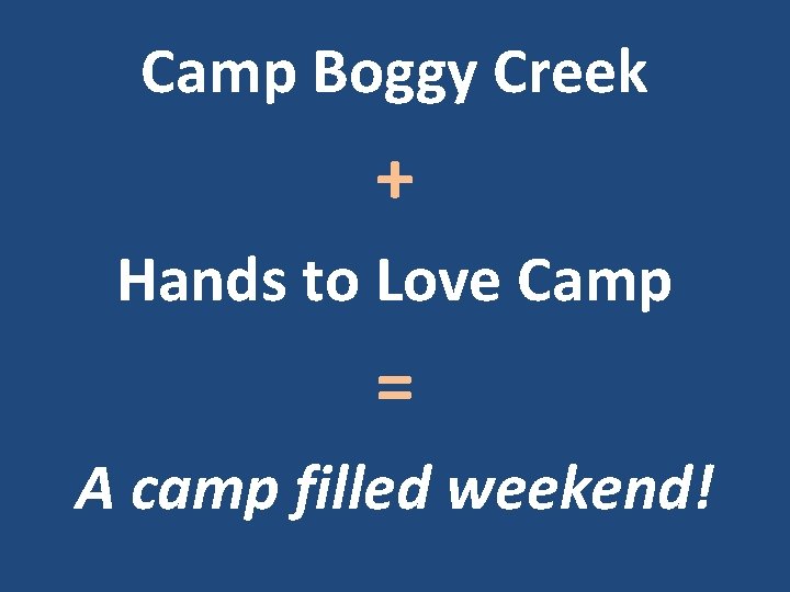 Camp Boggy Creek + Hands to Love Camp = A camp filled weekend! 