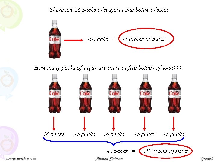 There are 16 packs of sugar in one bottle of soda 16 packs =