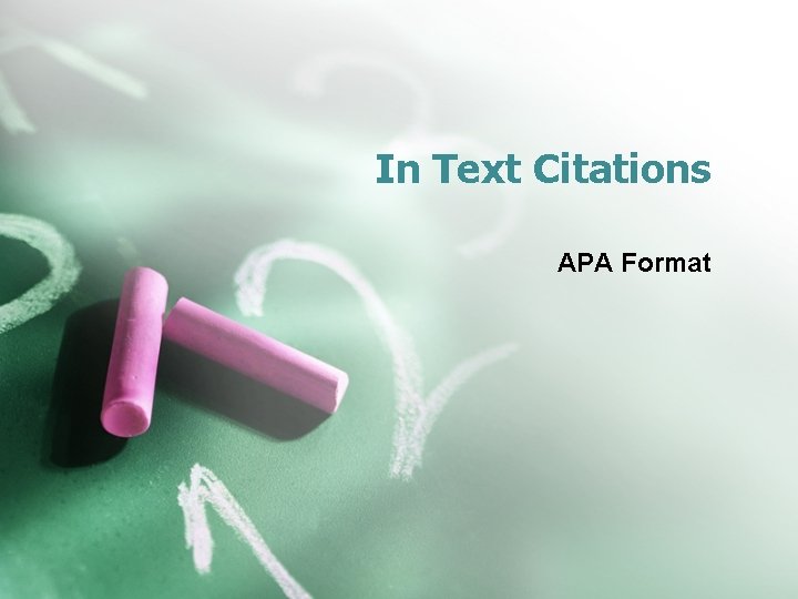 In Text Citations APA Format 