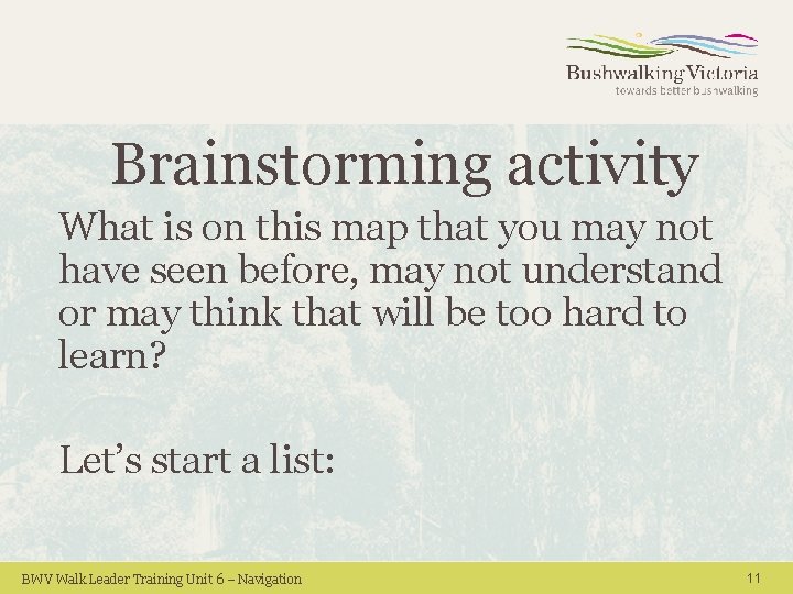 Brainstorming activity What is on this map that you may not have seen before,