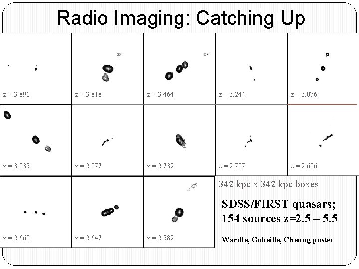 Triples. Imaging: to Same Linear Scale Radio Catching Up z = 3. 891 z